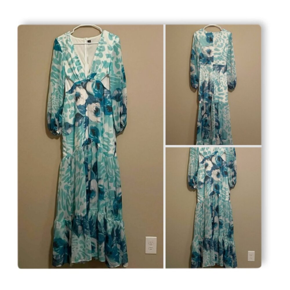 Giffniseti, Cut Out Side, Summer, Floral, tall Maxi dress size S (small).
